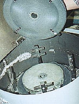 The mold is within the centrifuge