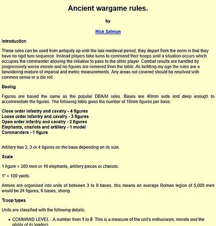 Ancient Wargame Rules