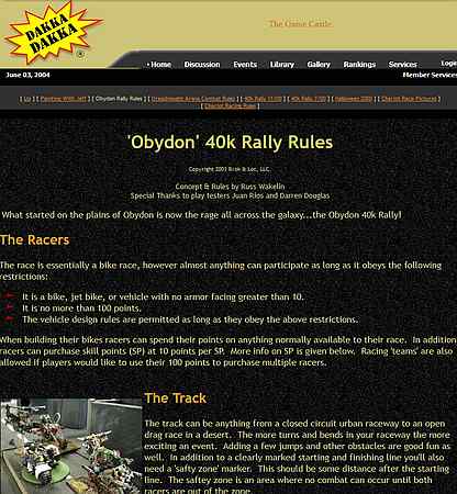 'Obydon' 40k Rally Rules