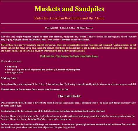 Muskets and Sandpiles