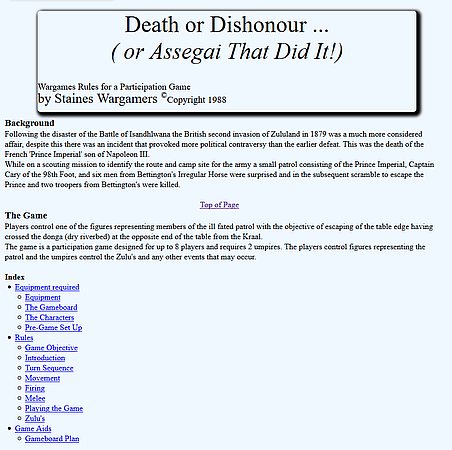 Death or Dishonour…
