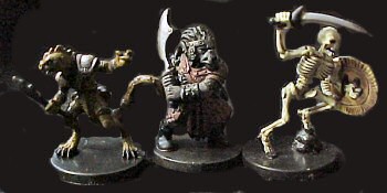 Troglodyte, Orc, and Skeleton