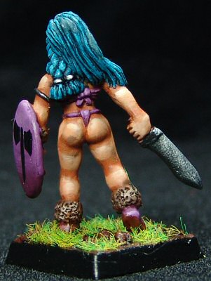 Tribal with Machete and Shield (back)