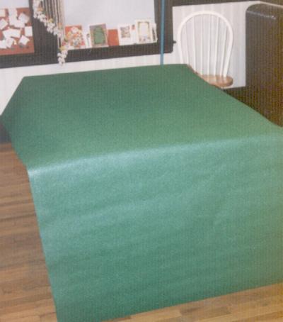 A roll of grass paper more than covers my dining table.