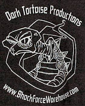 The Dark Tortoise Productions logo on black