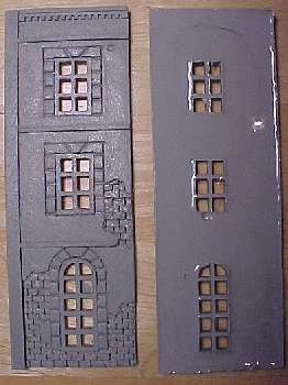 front and back of two similar wall pieces