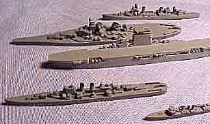 five sample U.S. ships from Panzerschiffe's WWII product line