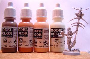 Figure posing with Vallejo paints