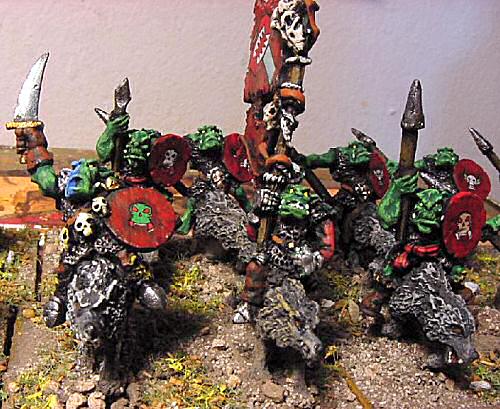 Close-up of the finished Wolf Riders