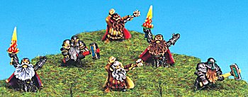 figures in the Dwarven Priests pack - catalogue picture