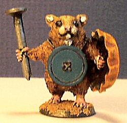 Sandy Garrity's Hannibal the Hamster Gladiator from Reaper, as painted by Cathy