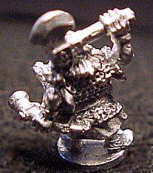 Dwarf musician - rear view showing war horn