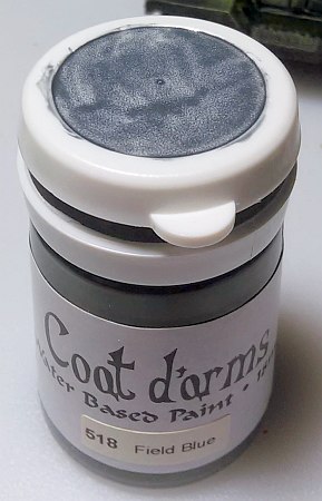 Coat d'Arms paint pot lid painted