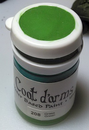 Coat d'Arms paint pot lid painted