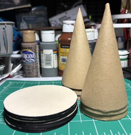 Paper Mache Mini Tree Cones