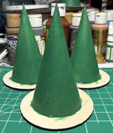 Paper Mache Mini Tree Cones