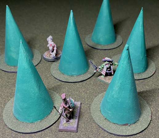 Paper Mache Mini Tree Cones