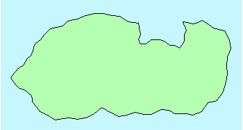 basic polygon landmass after being Fractalised