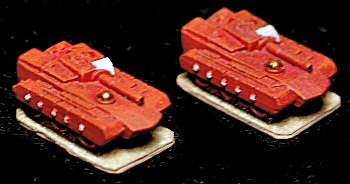 Light tanks on metal bases