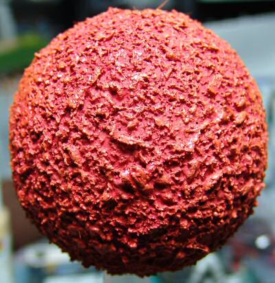 Red snowball with orange highlights