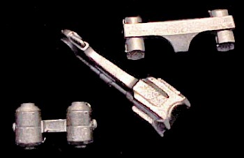 Tail components - engines (left), tail boom (center), and weapon pods (right)