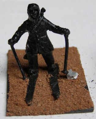 Ski soldier with basing sand applied