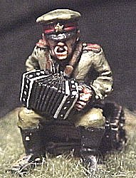 soldier playing accordion