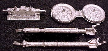 four more pieces make up the gun carriage